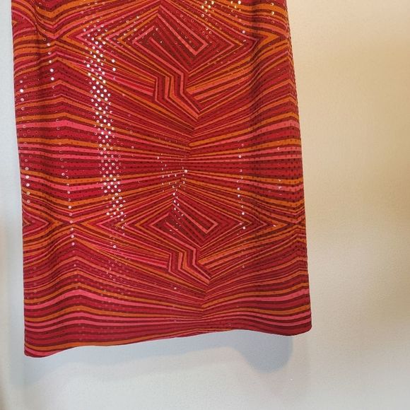 SEXY slinky 70s style red sequined cowl neck dress - Picture 5 of 9